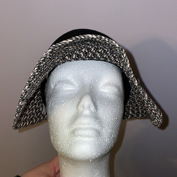 Sun N’ Sand Headwear Wide Brim Woven Visor Hat OS Black White Gray - Picture 12 of 13